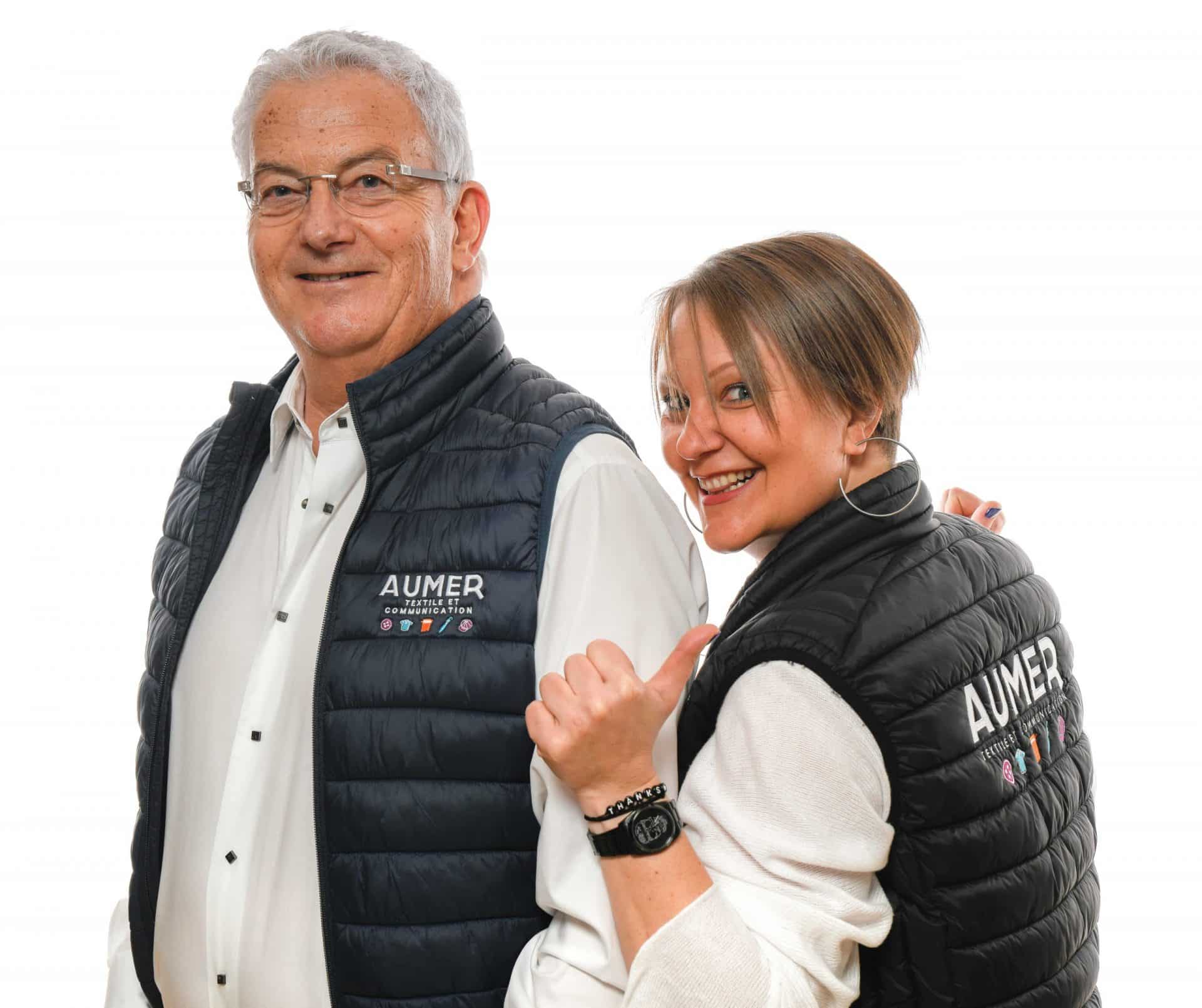 équipe famille aumer textile virginie et gilbert
